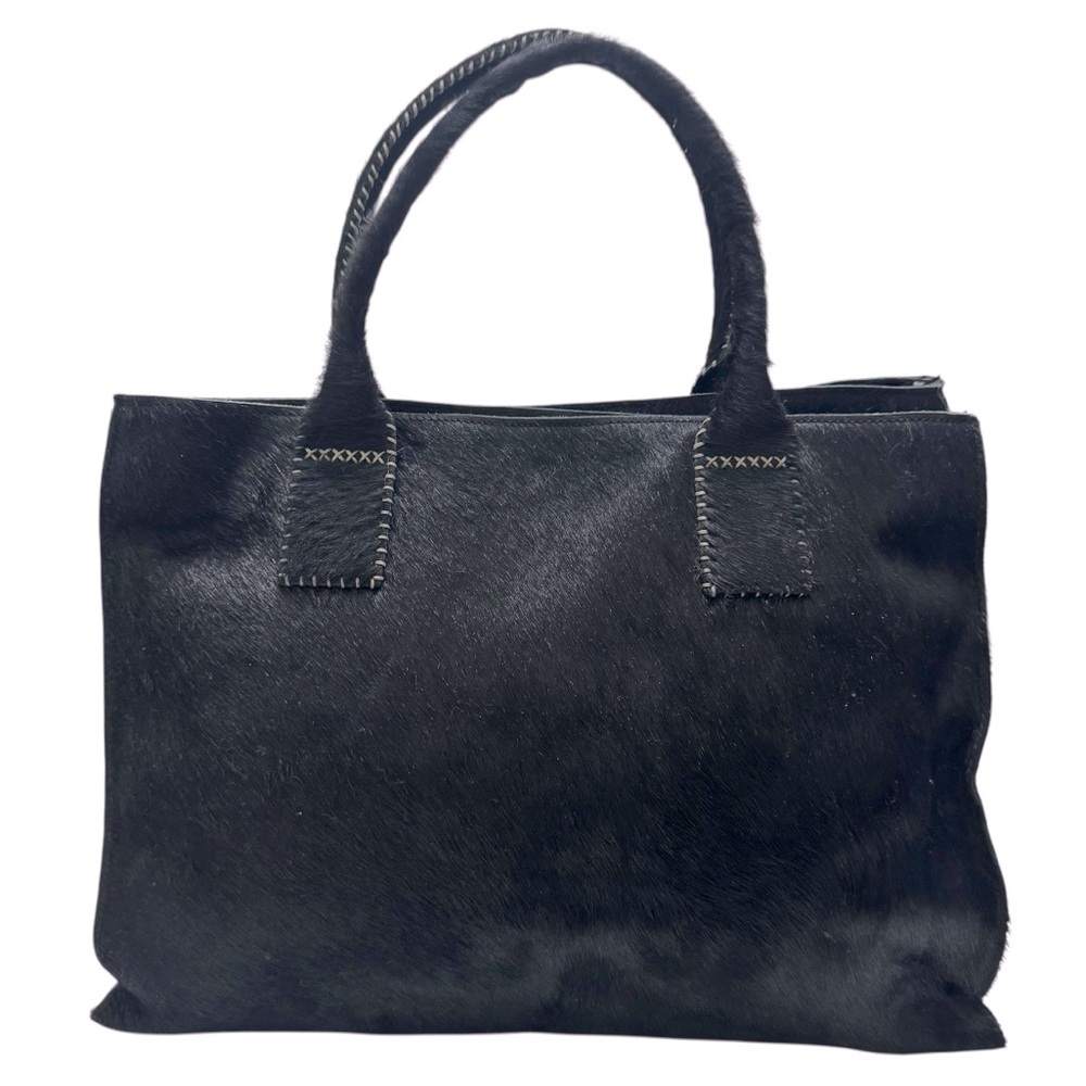 Elegant Black Leather Tote Bag